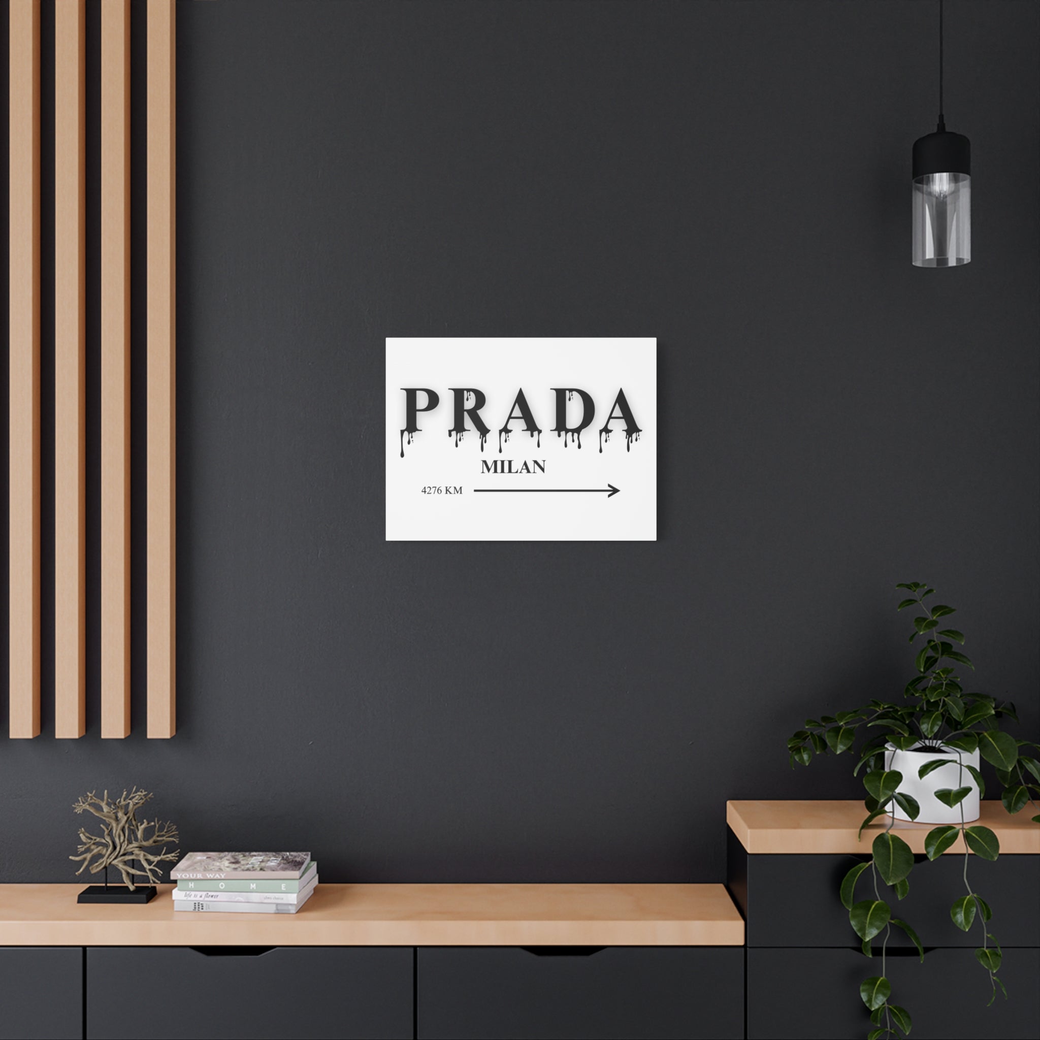 Milan Drip Typography Canvas Print