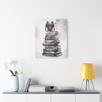 Fashion Books & Heels Canvas Wall Art — Chic Stack Print