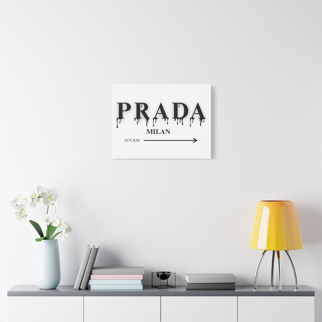 Milan Drip Typography Canvas Print