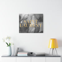 Saint Laurent Gold Text Canvas Wall Art