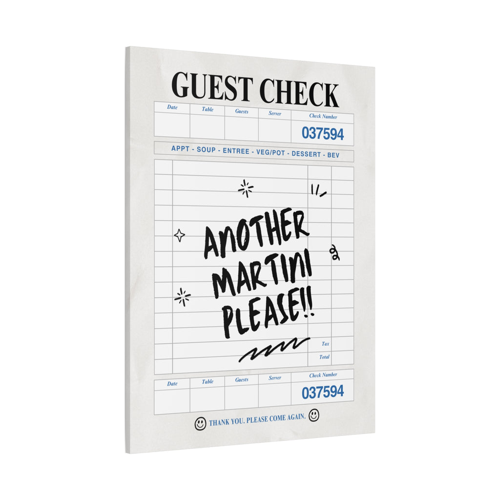 'GUEST CHECK' ART CANVAS