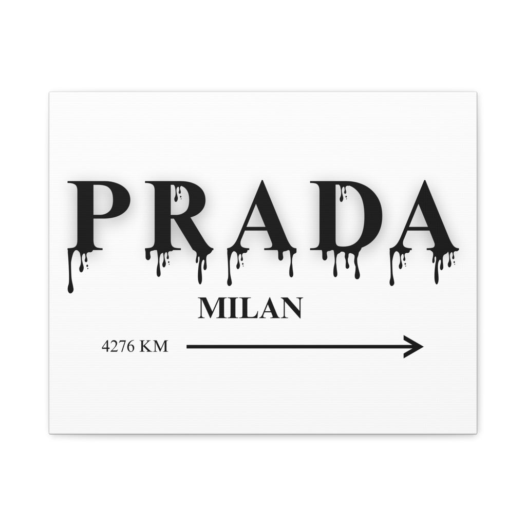 Milan Drip Typography Canvas Print