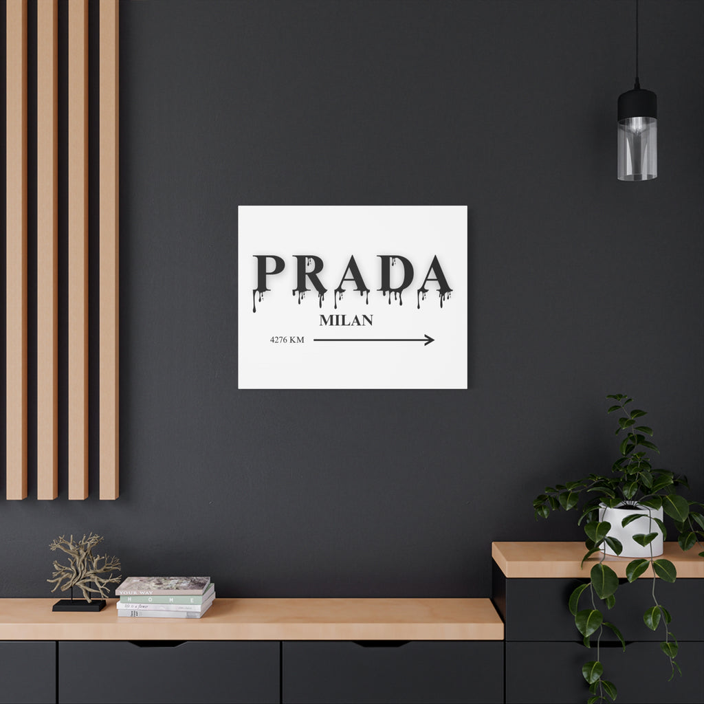 Milan Drip Typography Canvas Print