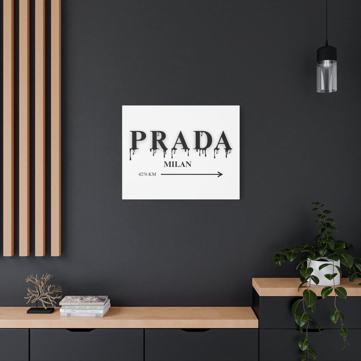 Milan Drip Typography Canvas Print