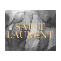 Saint Laurent Gold Text Canvas Wall Art