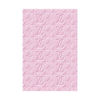 Pink Embossed Pattern Matte Poster — Luxury Monogram Texture Wall Art