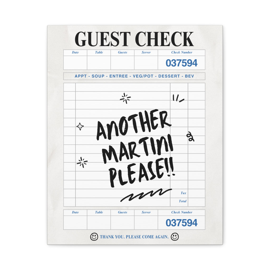 'GUEST CHECK' ART CANVAS