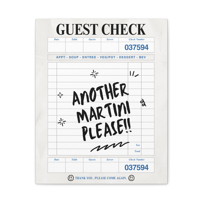'GUEST CHECK' ART CANVAS