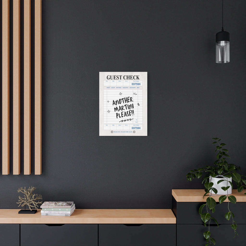 'GUEST CHECK' ART CANVAS