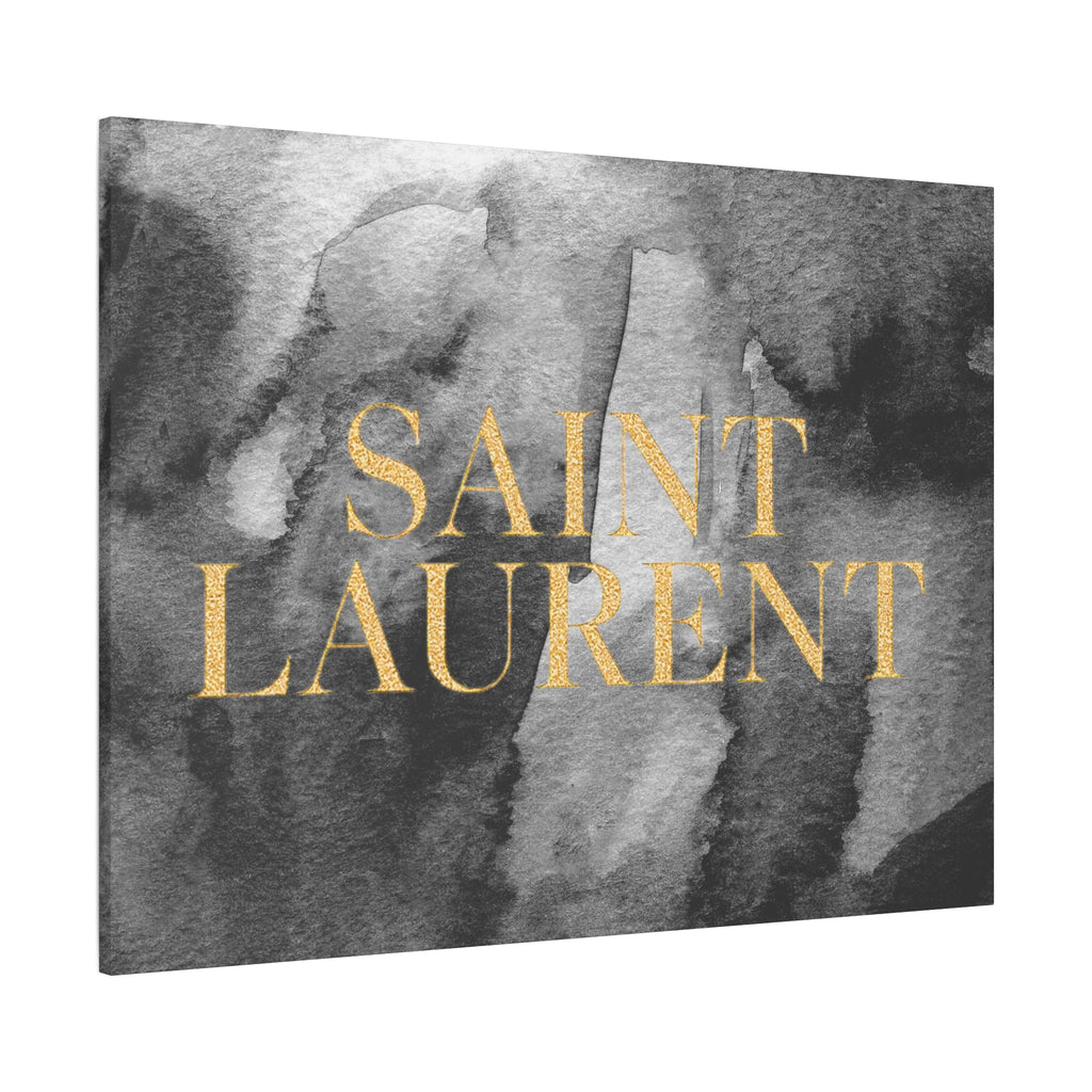 Saint Laurent Gold Text Canvas Wall Art