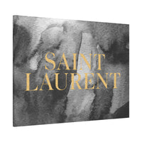 Saint Laurent Gold Text Canvas Wall Art