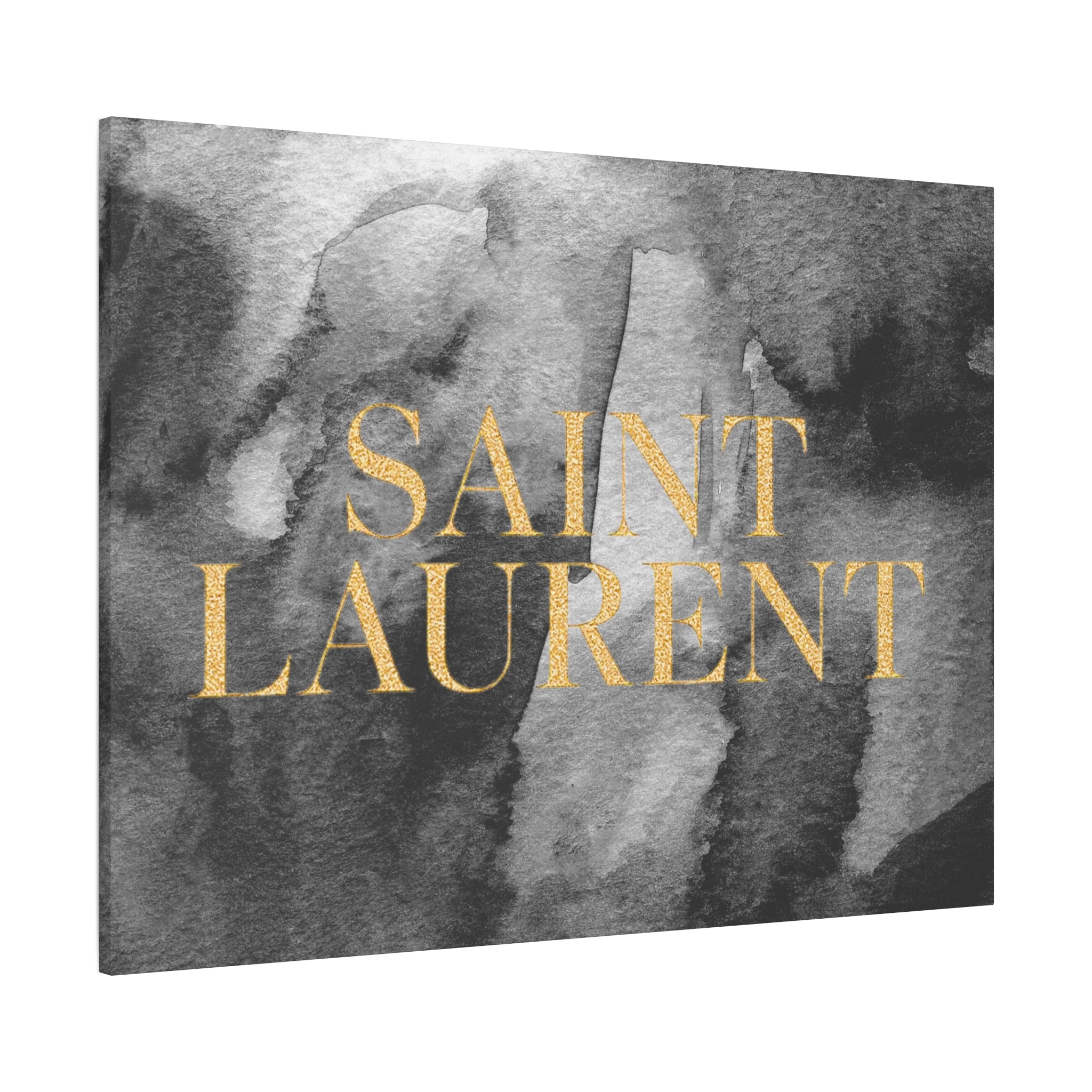 Saint Laurent Gold Text Canvas Wall Art