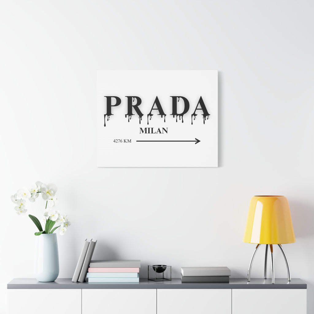 Milan Drip Typography Canvas Print