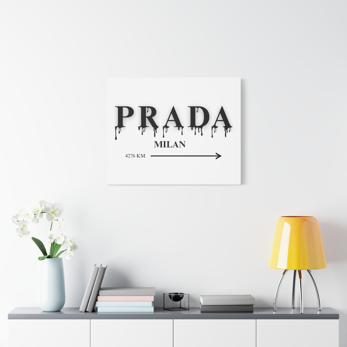 Milan Drip Typography Canvas Print