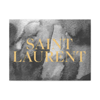 Saint Laurent Gold Text Canvas Wall Art