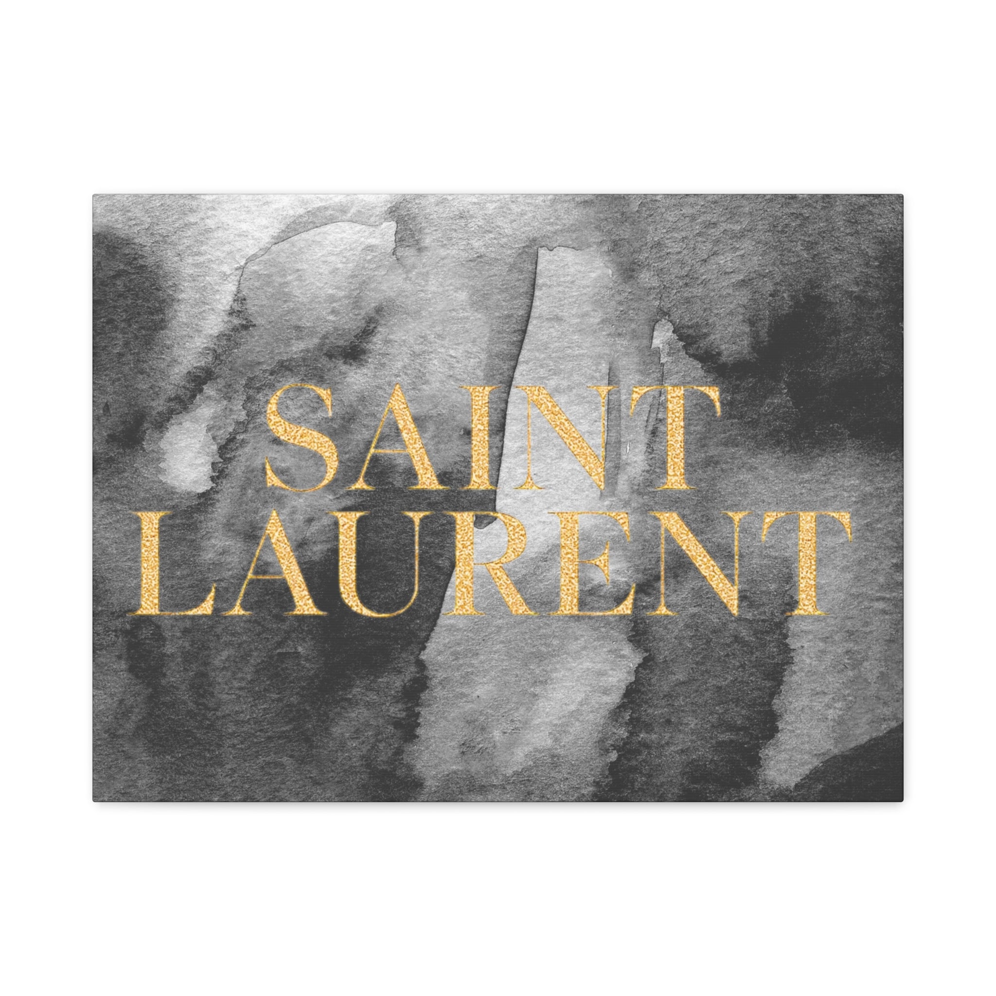 Saint Laurent Gold Text Canvas Wall Art