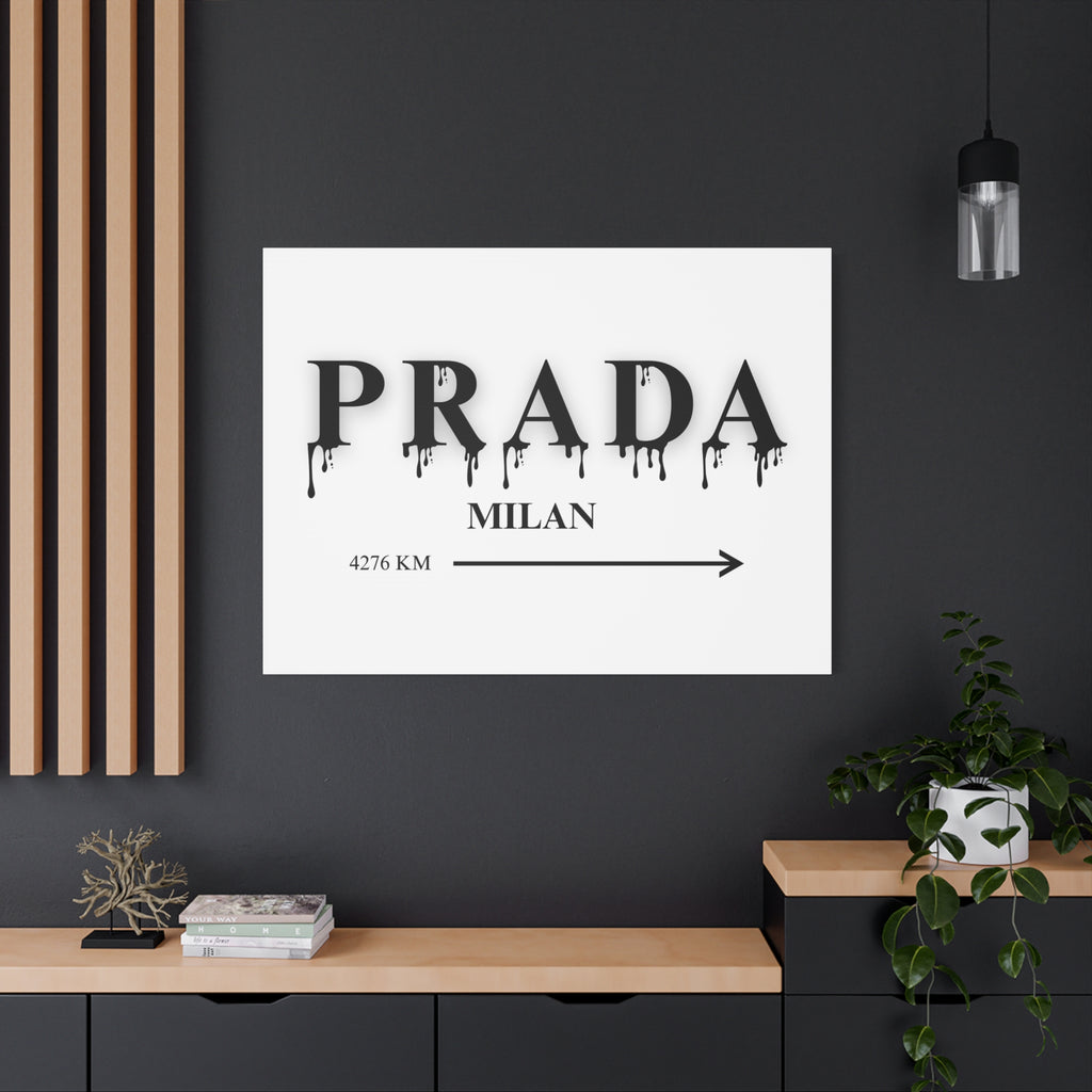 Milan Drip Typography Canvas Print
