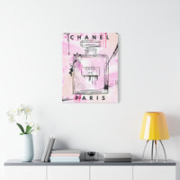 Coco No.5 Perfume Bottle Pink Canvas Wall Art