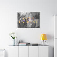 Saint Laurent Gold Text Canvas Wall Art