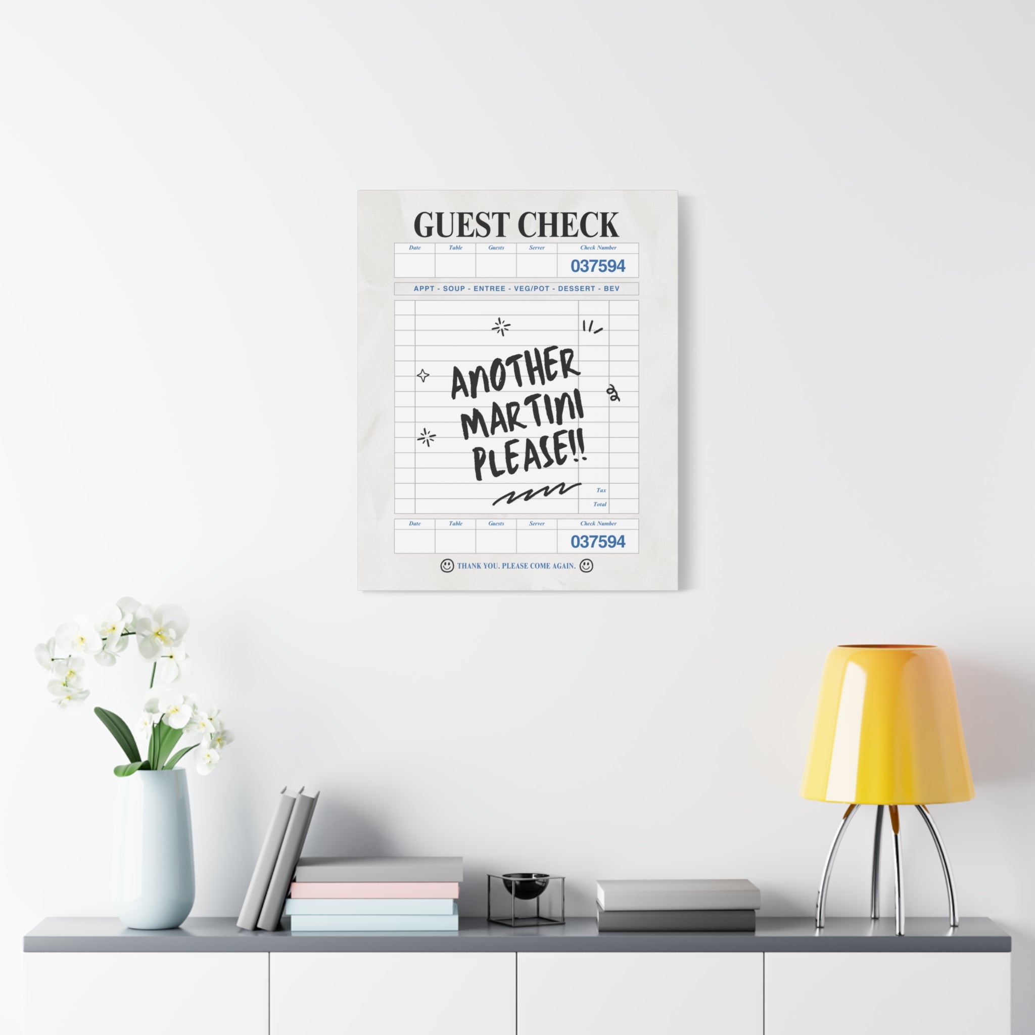 'GUEST CHECK' ART CANVAS