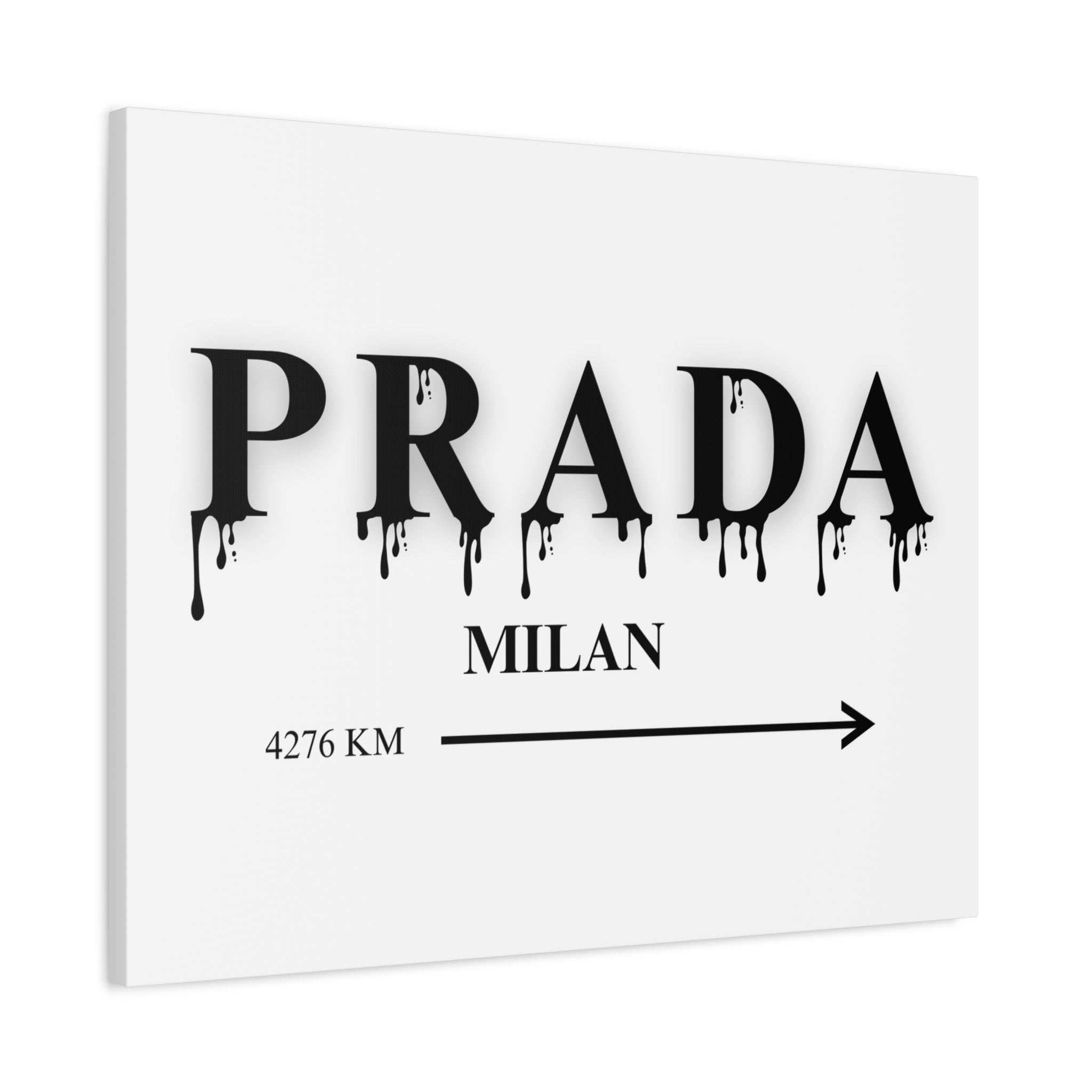 Milan Drip Typography Canvas Print