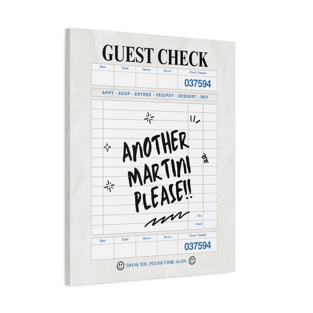 'GUEST CHECK' ART CANVAS