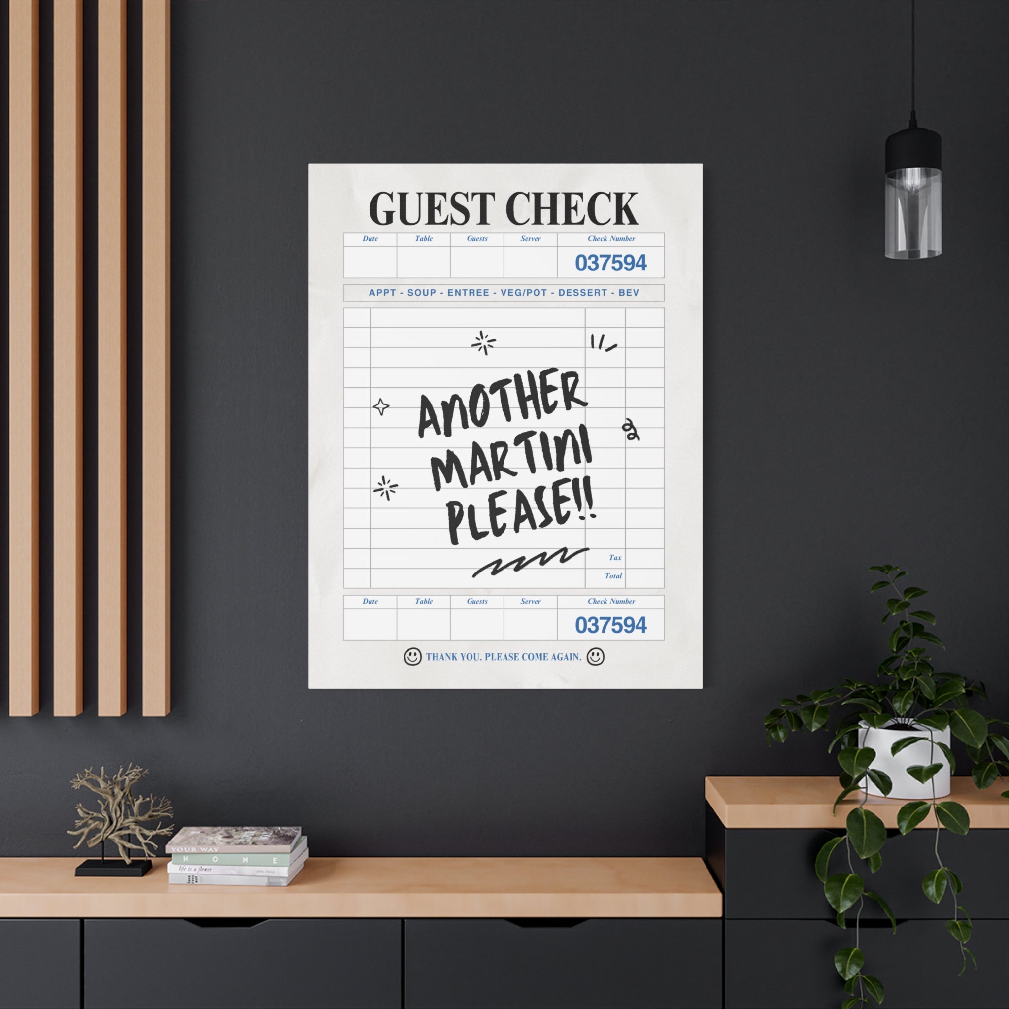 'GUEST CHECK' ART CANVAS