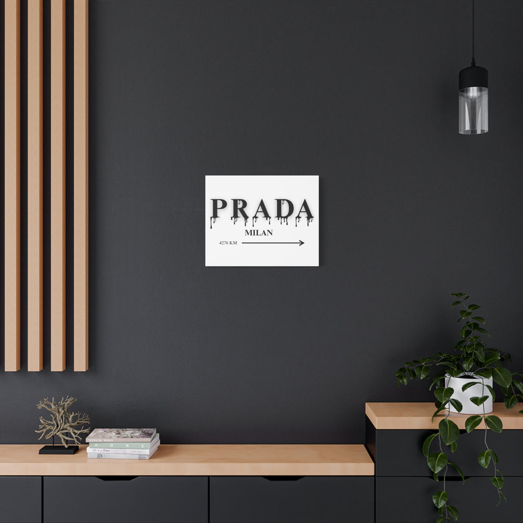 Milan Drip Typography Canvas Print