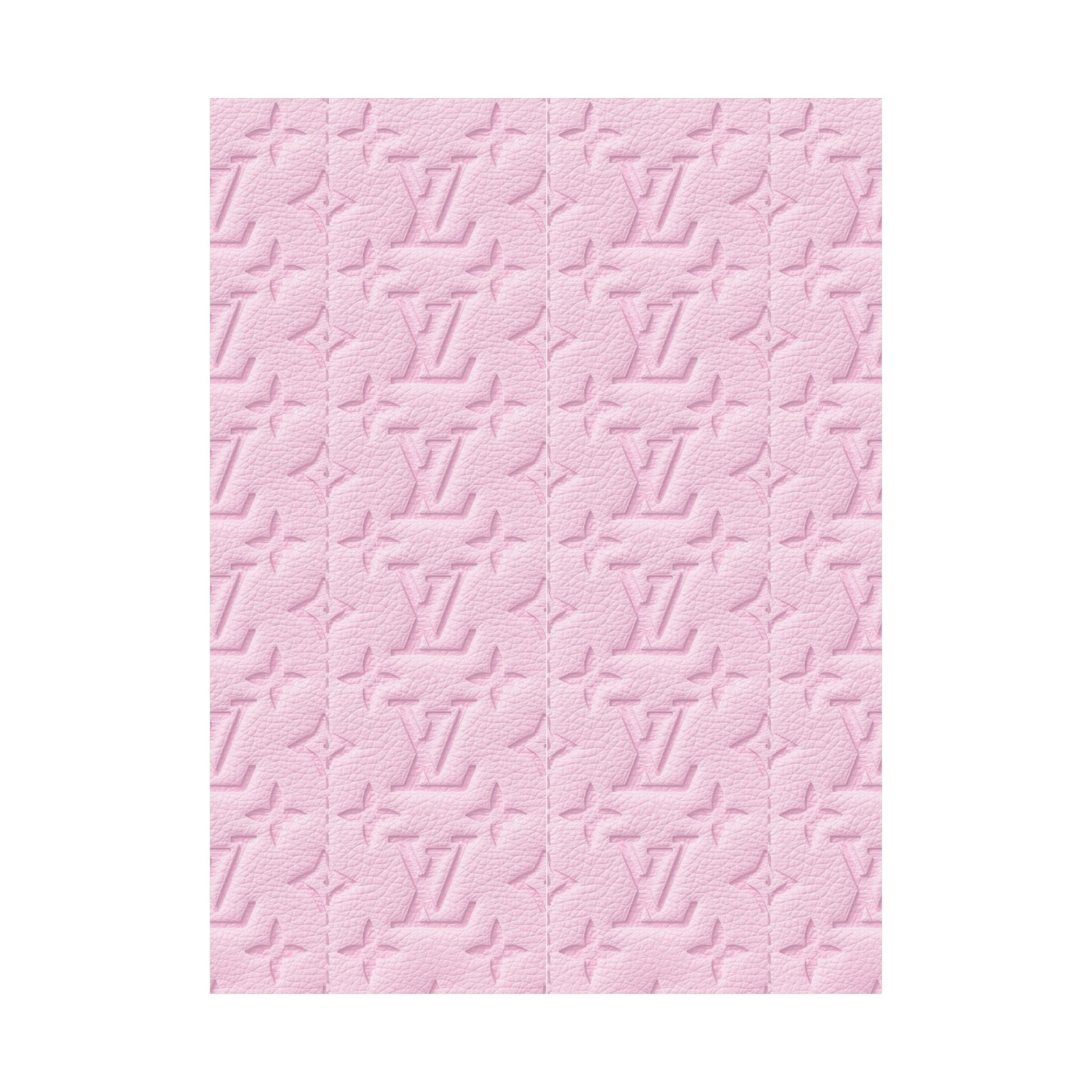 Pink Embossed Pattern Matte Poster — Luxury Monogram Texture Wall Art