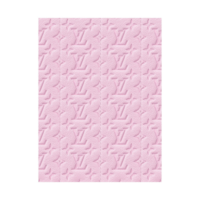 Pink Embossed Pattern Matte Poster — Luxury Monogram Texture Wall Art