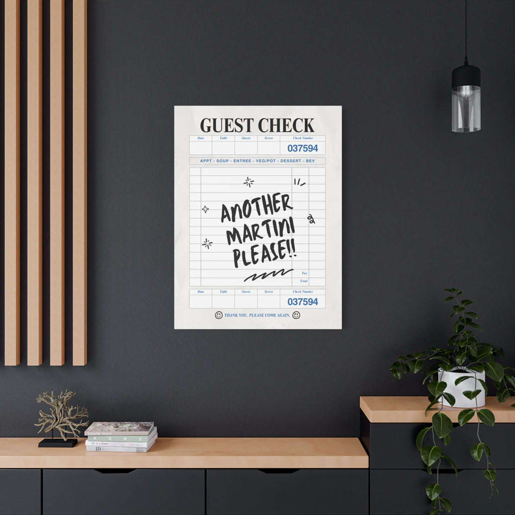 'GUEST CHECK' ART CANVAS
