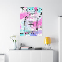 Coco No.5 Watercolor Perfume Bottle Matte Canvas Wall Art