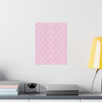 Pink Embossed Pattern Matte Poster — Luxury Monogram Texture Wall Art