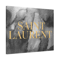 Saint Laurent Gold Text Canvas Wall Art
