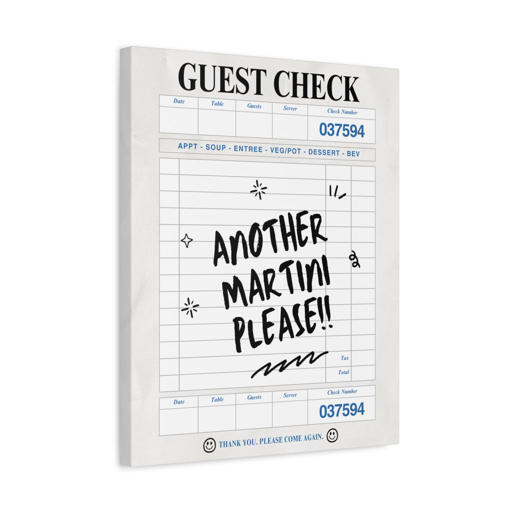 'GUEST CHECK' ART CANVAS