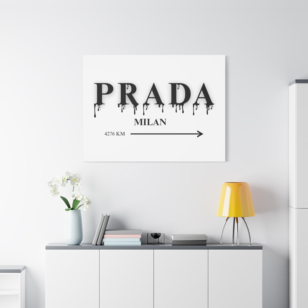 Milan Drip Typography Canvas Print