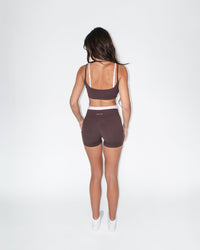 Layered Scoop Bra - Coffee Brown/Pink Peony