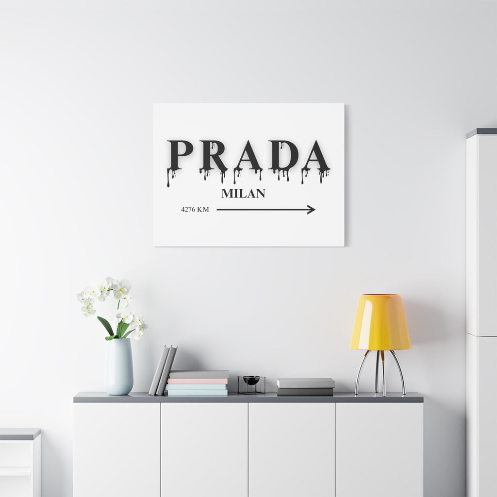 Milan Drip Typography Canvas Print
