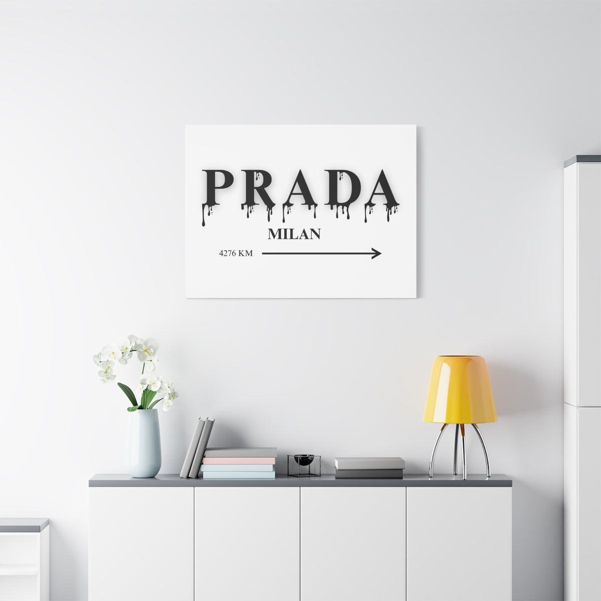 Milan Drip Typography Canvas Print