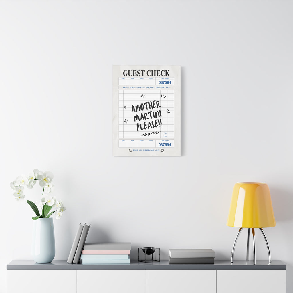 'GUEST CHECK' ART CANVAS