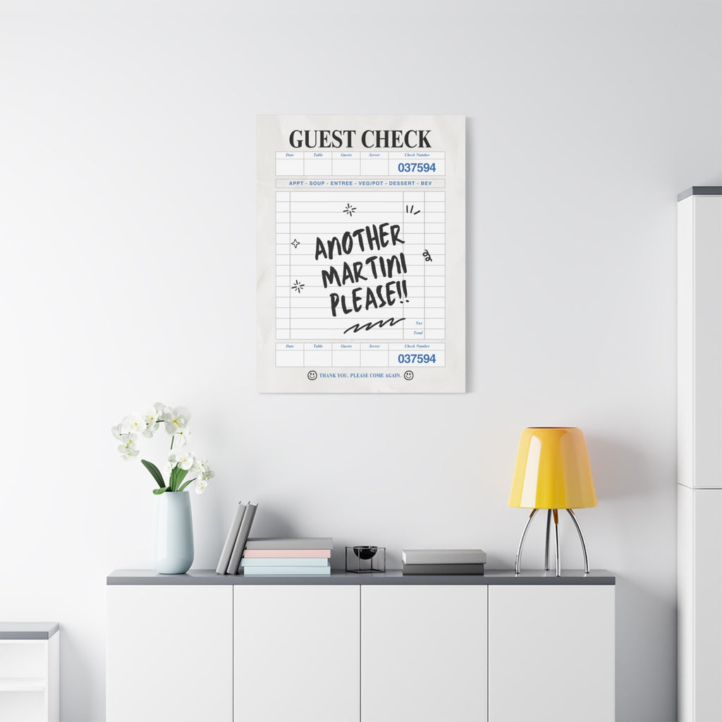 'GUEST CHECK' ART CANVAS