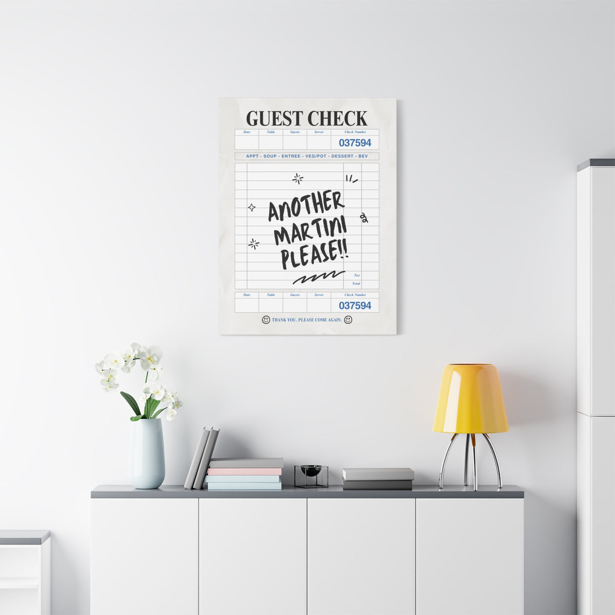 'GUEST CHECK' ART CANVAS