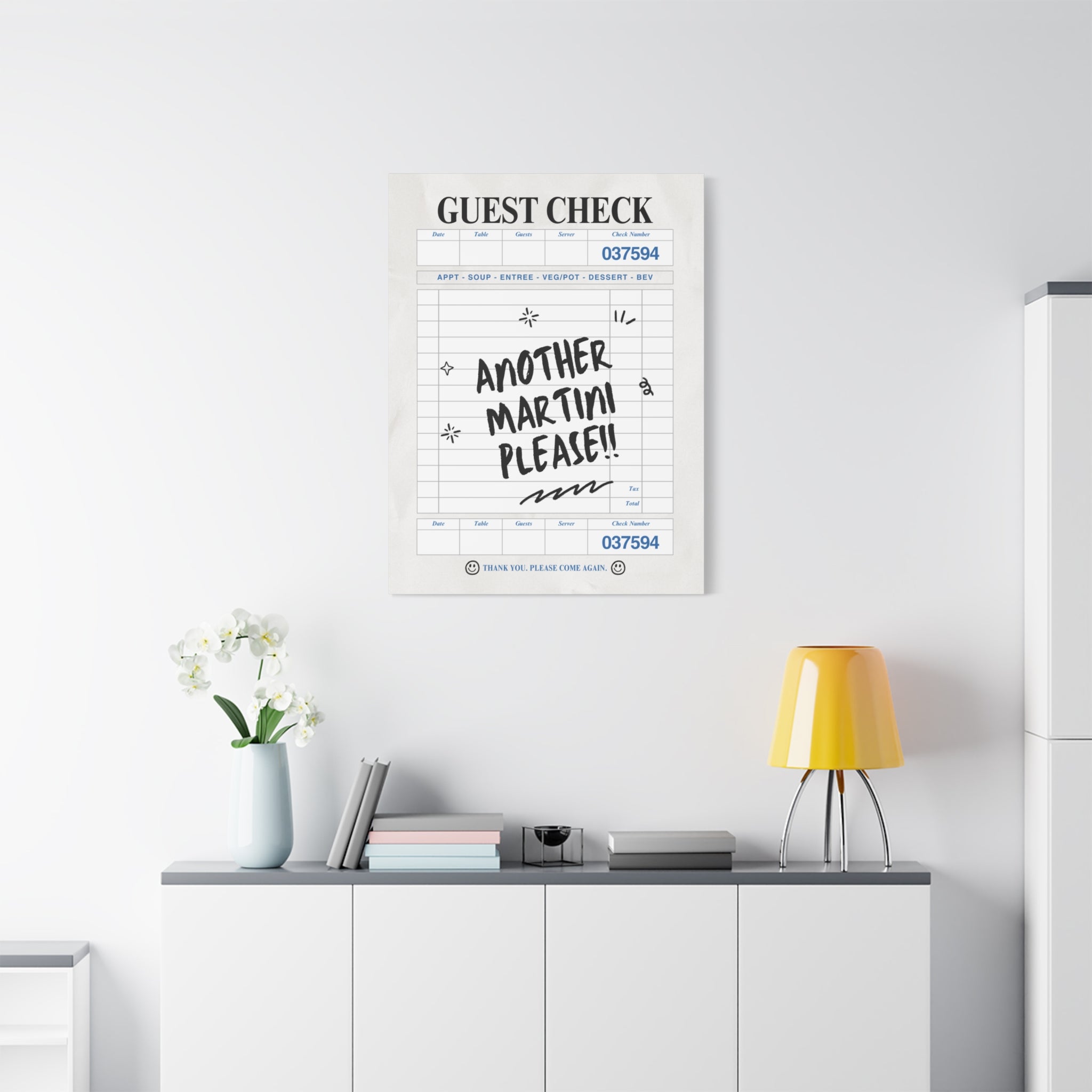 'GUEST CHECK' ART CANVAS