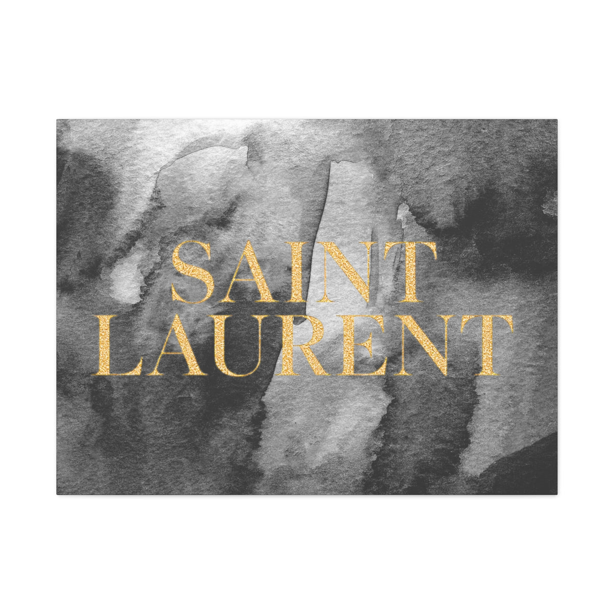 Saint Laurent Gold Text Canvas Wall Art