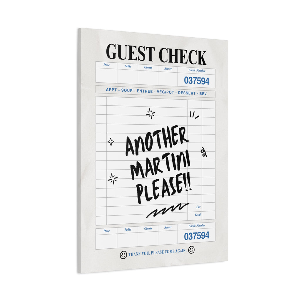 'GUEST CHECK' ART CANVAS