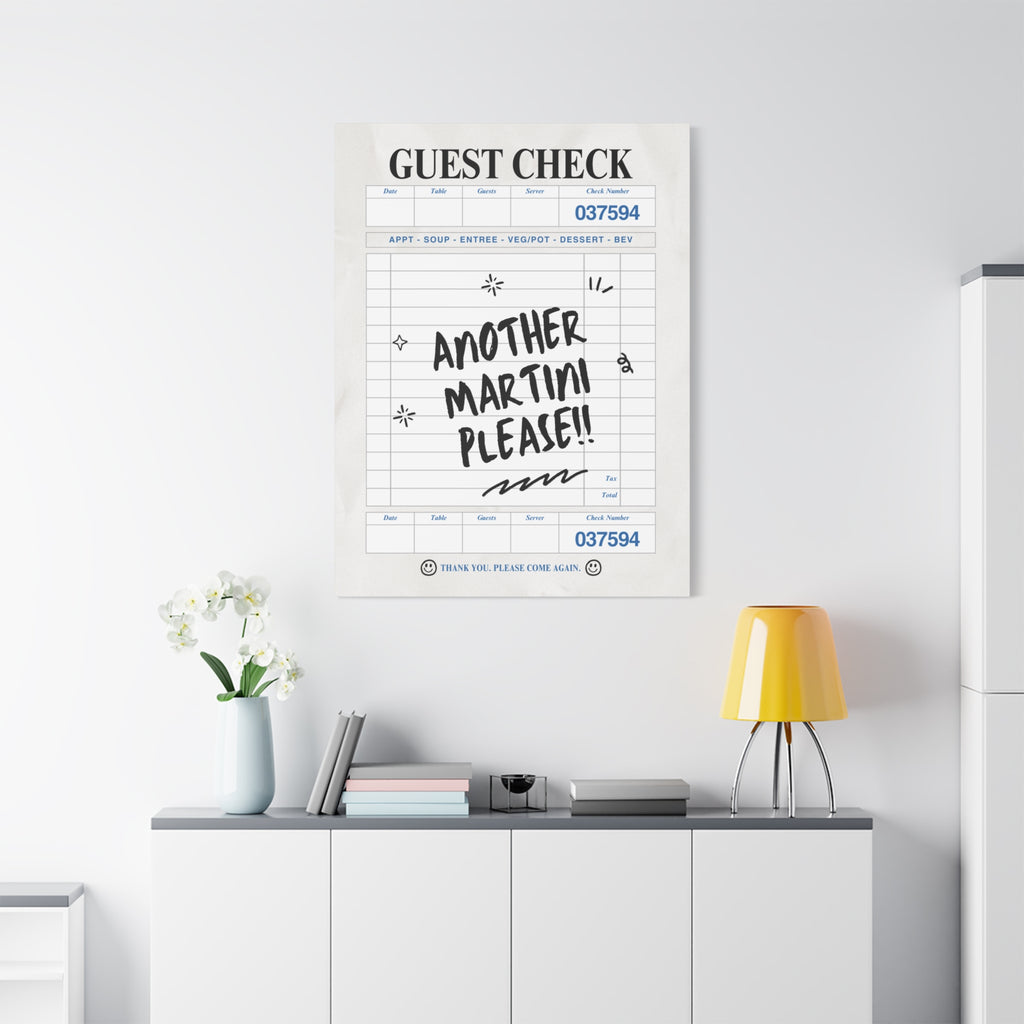 'GUEST CHECK' ART CANVAS