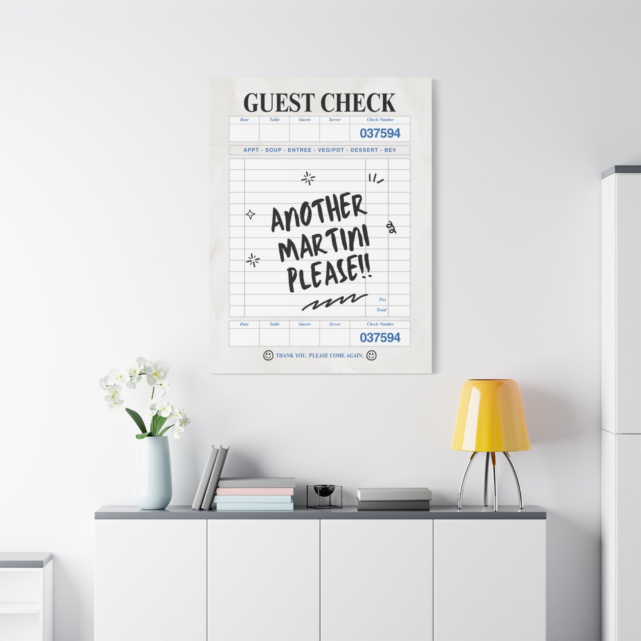 'GUEST CHECK' ART CANVAS
