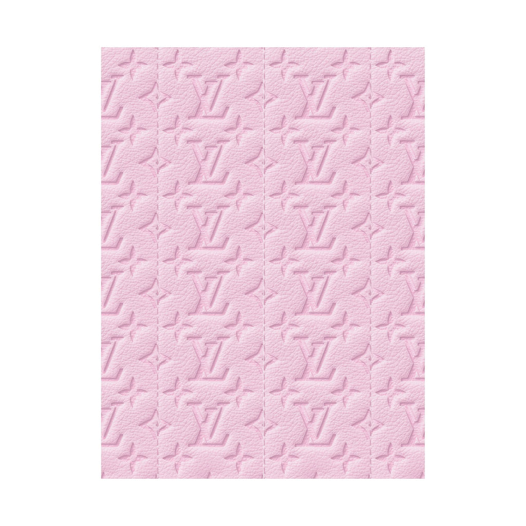 Pink Embossed Pattern Matte Poster — Luxury Monogram Texture Wall Art