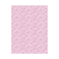 Pink Embossed Pattern Matte Poster — Luxury Monogram Texture Wall Art