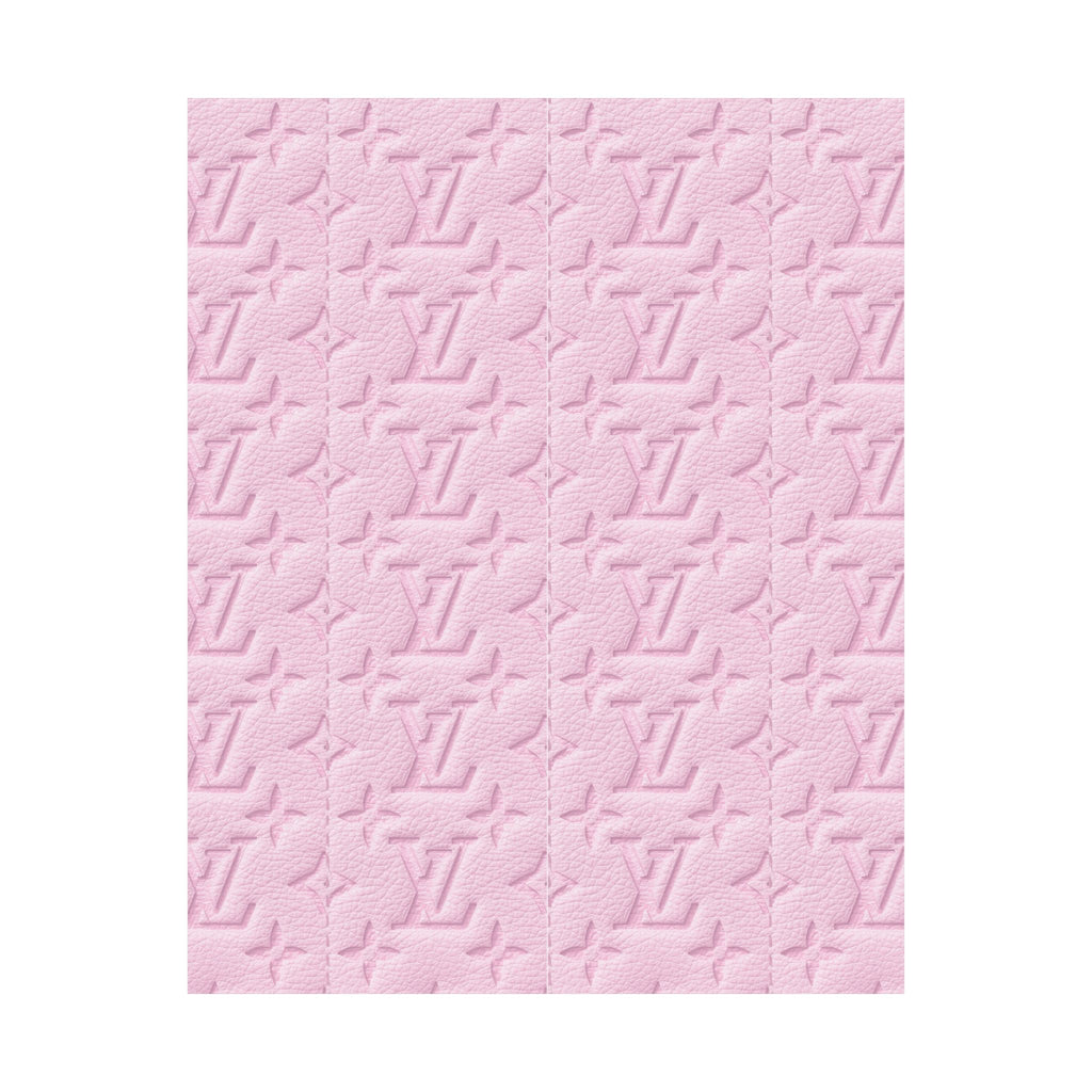 Pink Embossed Pattern Matte Poster — Luxury Monogram Texture Wall Art